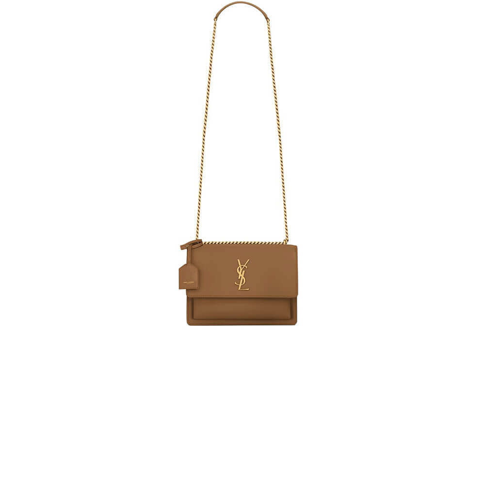dark YSL sunset medium leather shoulder bag