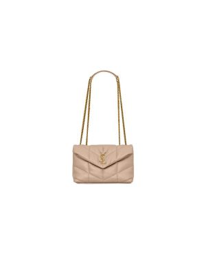 Beige YSL Toy Puffer in lambskin