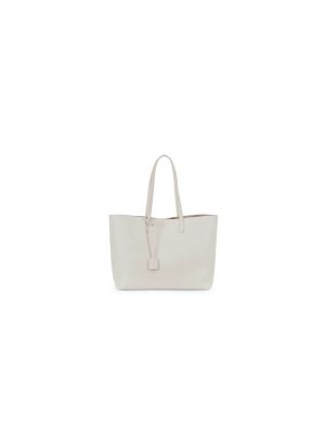 White YSL Shopping Saint Laurent leather