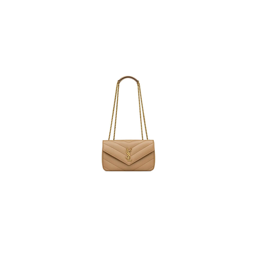 Beige YSL LOULOU small in MATELASSE lambskin