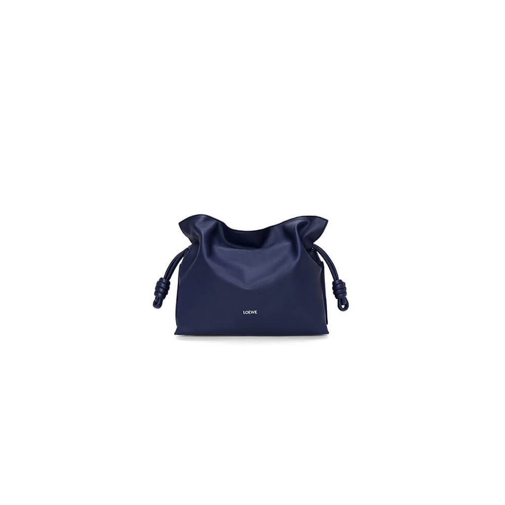 Blue LOEWE Medium Flamenco clutch in nappa calfskin (HIGH-END GRADE)