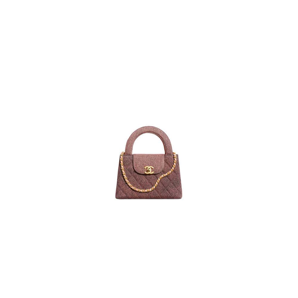 Orange & Black Chanel Mini Shopping Bag (high-end grade)