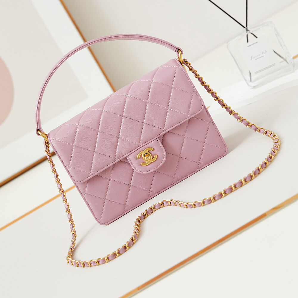 Pink lychee pattern Chanel Large Handbag (high-end grade) - Image 2