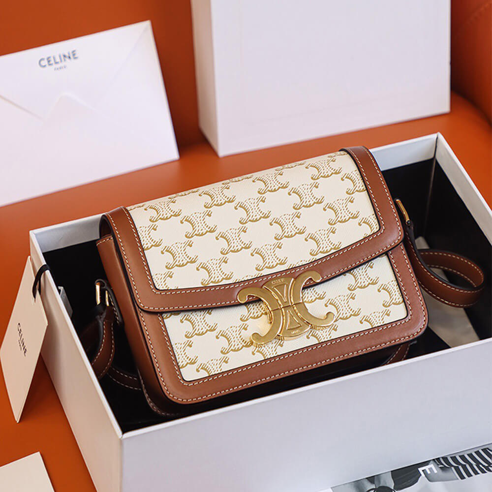 White CELINE TEEN TRIOMPHE BAG - Image 2