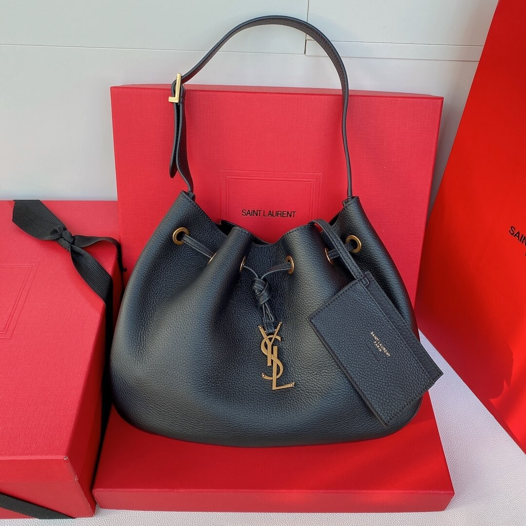 Black YSL PARIS VII small hobo in grained leather - Image 2