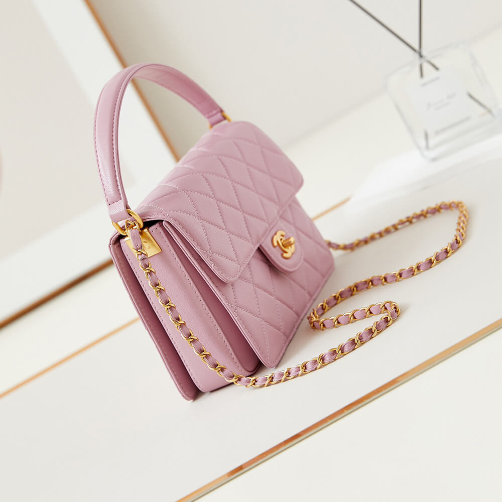 Pink lychee pattern Chanel Large Handbag (high-end grade) - Image 3