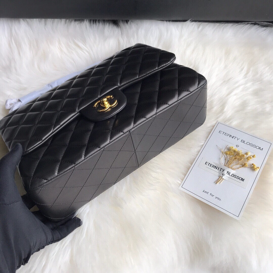 Black CHANEL LARGE CLASSIC HANDBAG (High-end grade) - Image 4