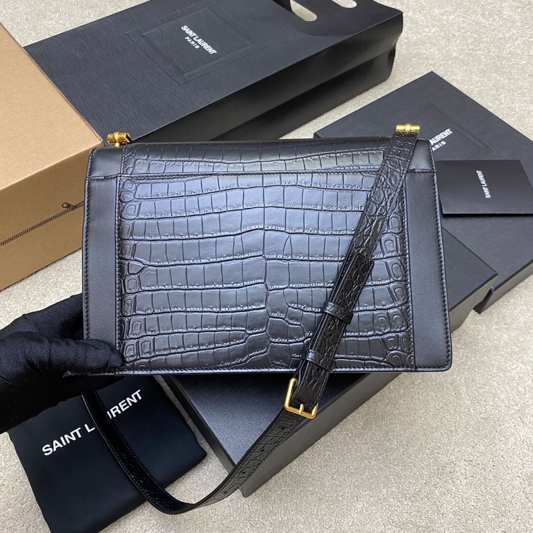 YSL Crocodile Embossed Gaby Satchel - Image 4