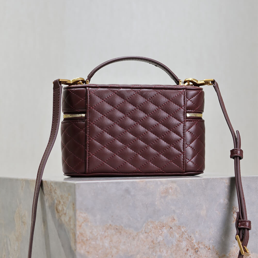 Red YSL GABY lambskin cosmetic Bag - Image 4