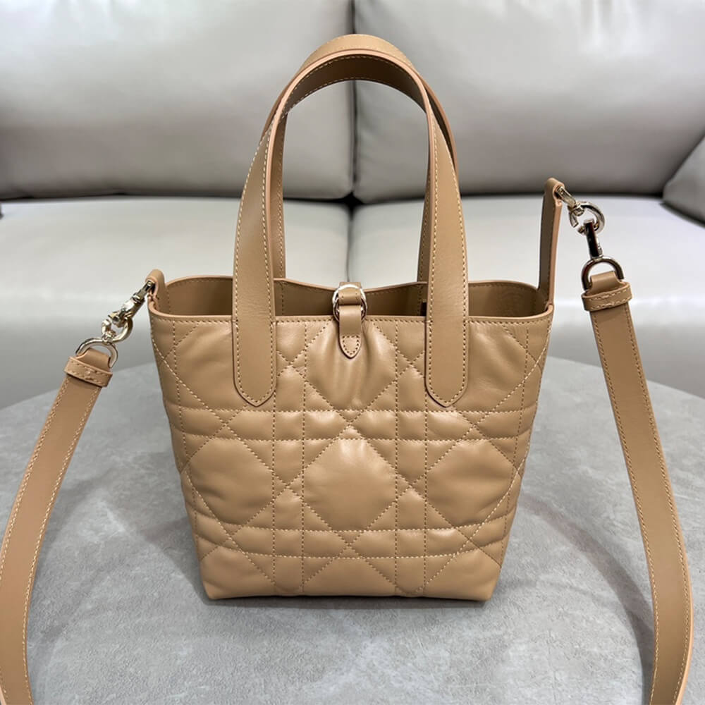 Leather Small Dior Toujours Vertical Tote Bag - Image 4