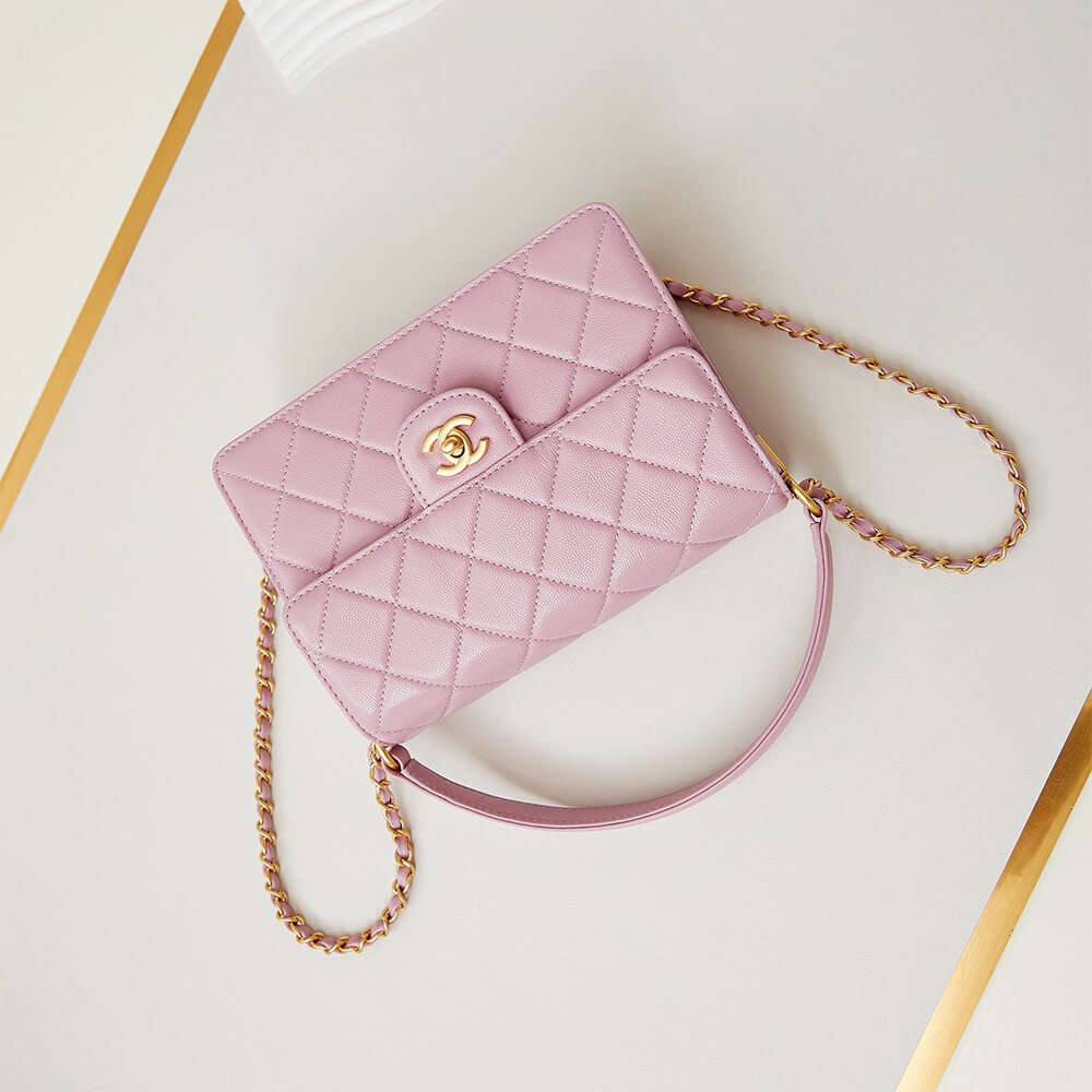 Pink lychee pattern Chanel Large Handbag (high-end grade) - Image 5