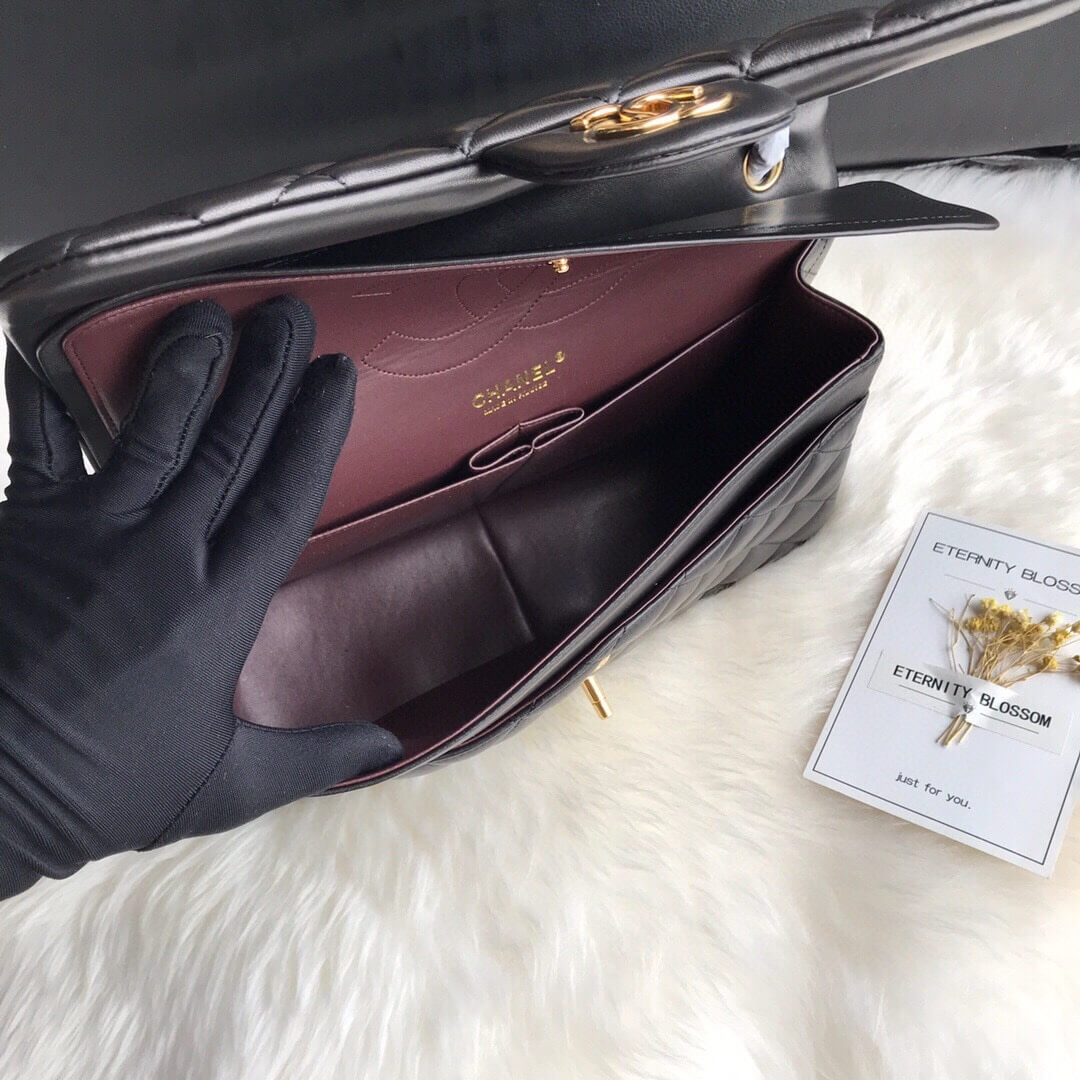 Black CHANEL LARGE CLASSIC HANDBAG (High-end grade) - Image 7