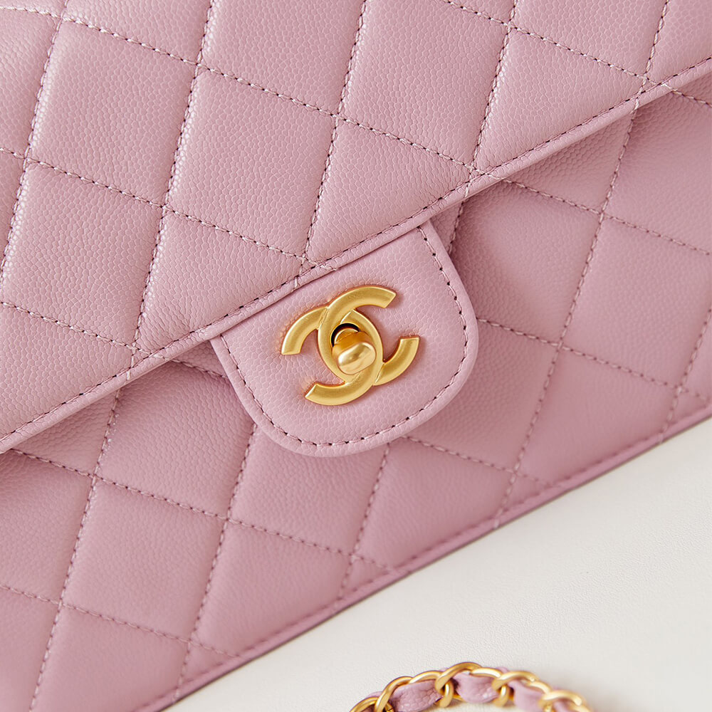 Pink lychee pattern Chanel Large Handbag (high-end grade) - Image 7