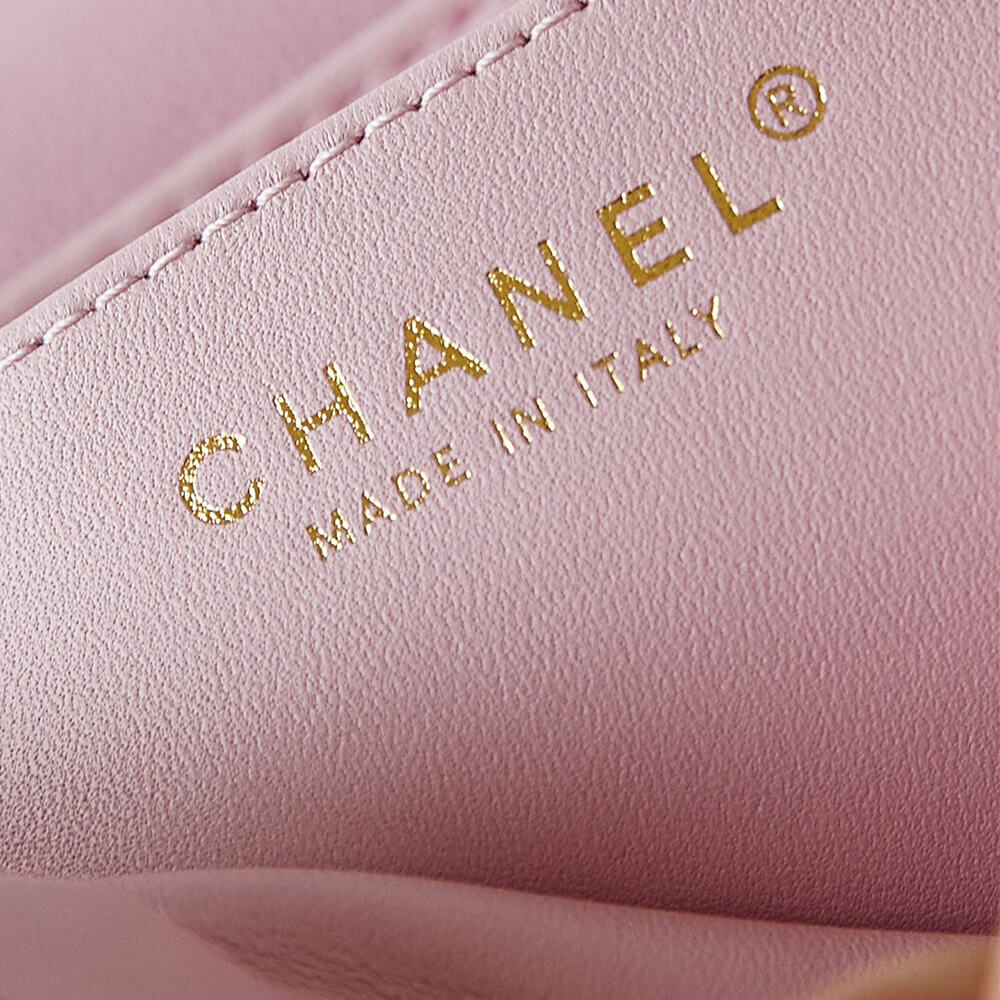 Pink lychee pattern Chanel Large Handbag (high-end grade) - Image 8