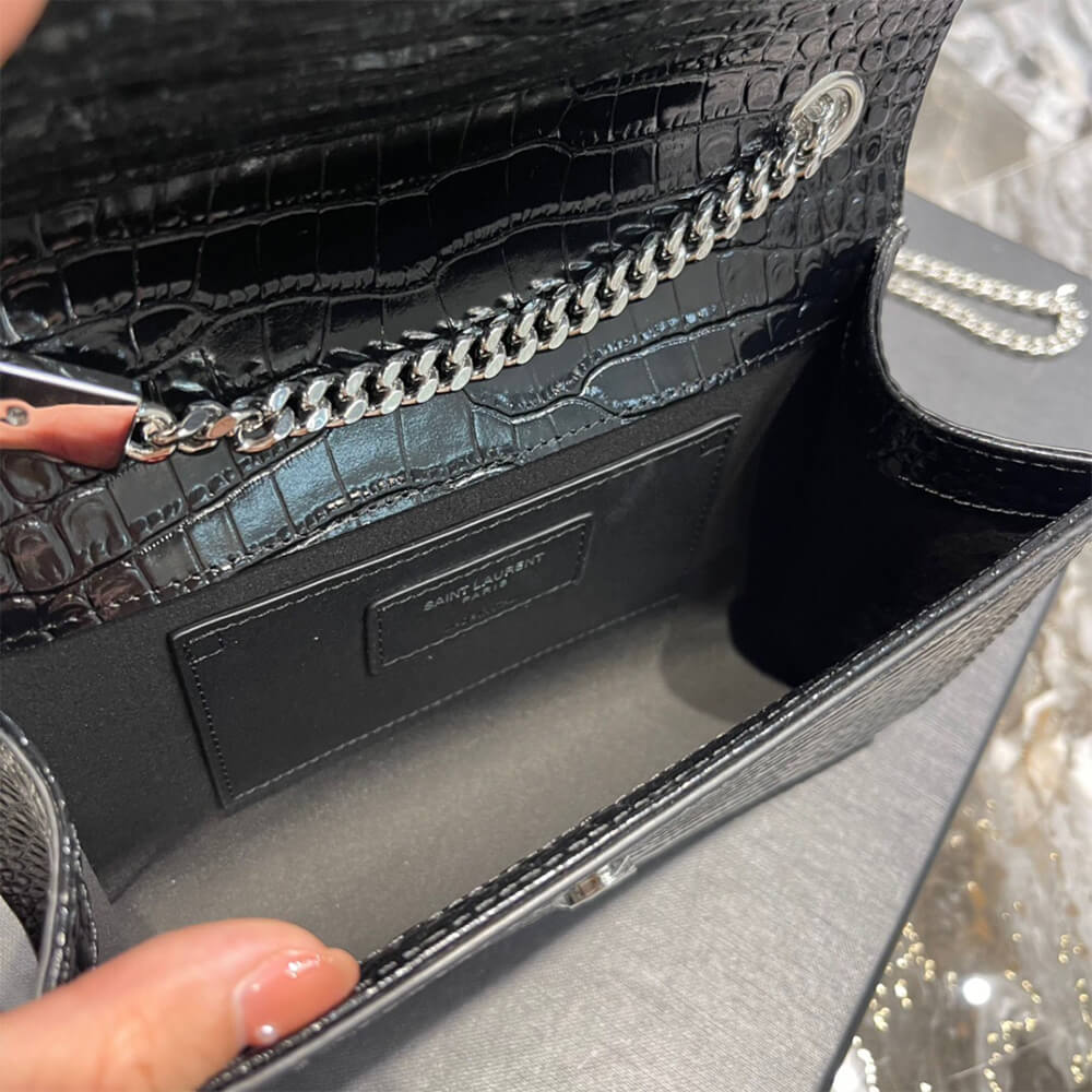 Calfskin YSL KATE EMBOSSED SHOULDER BAG - Image 8