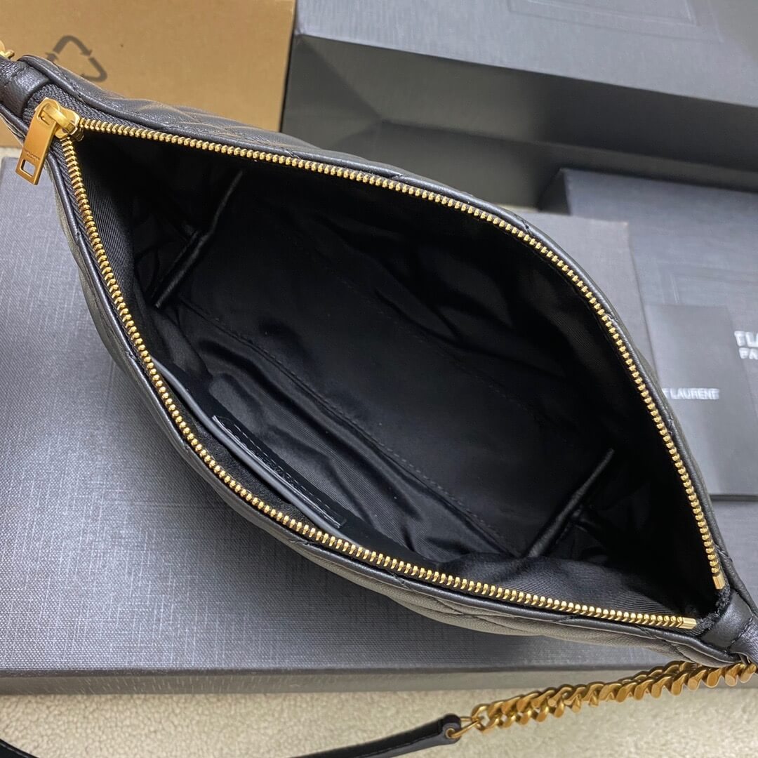 Black YSL MINI BAG IN QUILTED LAMBSKIN - Image 9